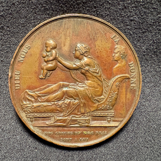 Médaille ancienne en bronze « naissance du Duc de Chambord - 29 septembre 1820 »