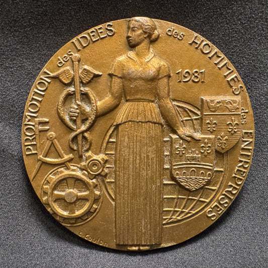 Médaille artistique en bronze « chambre de commerce du val d’Oise - Pontoise 1981 » - par Coulon