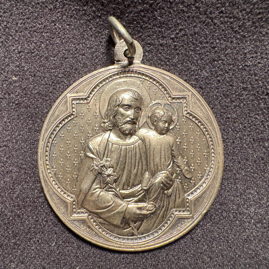 Médaille religieuse ancienne XIXeme « Saint Joseph » par Pénin