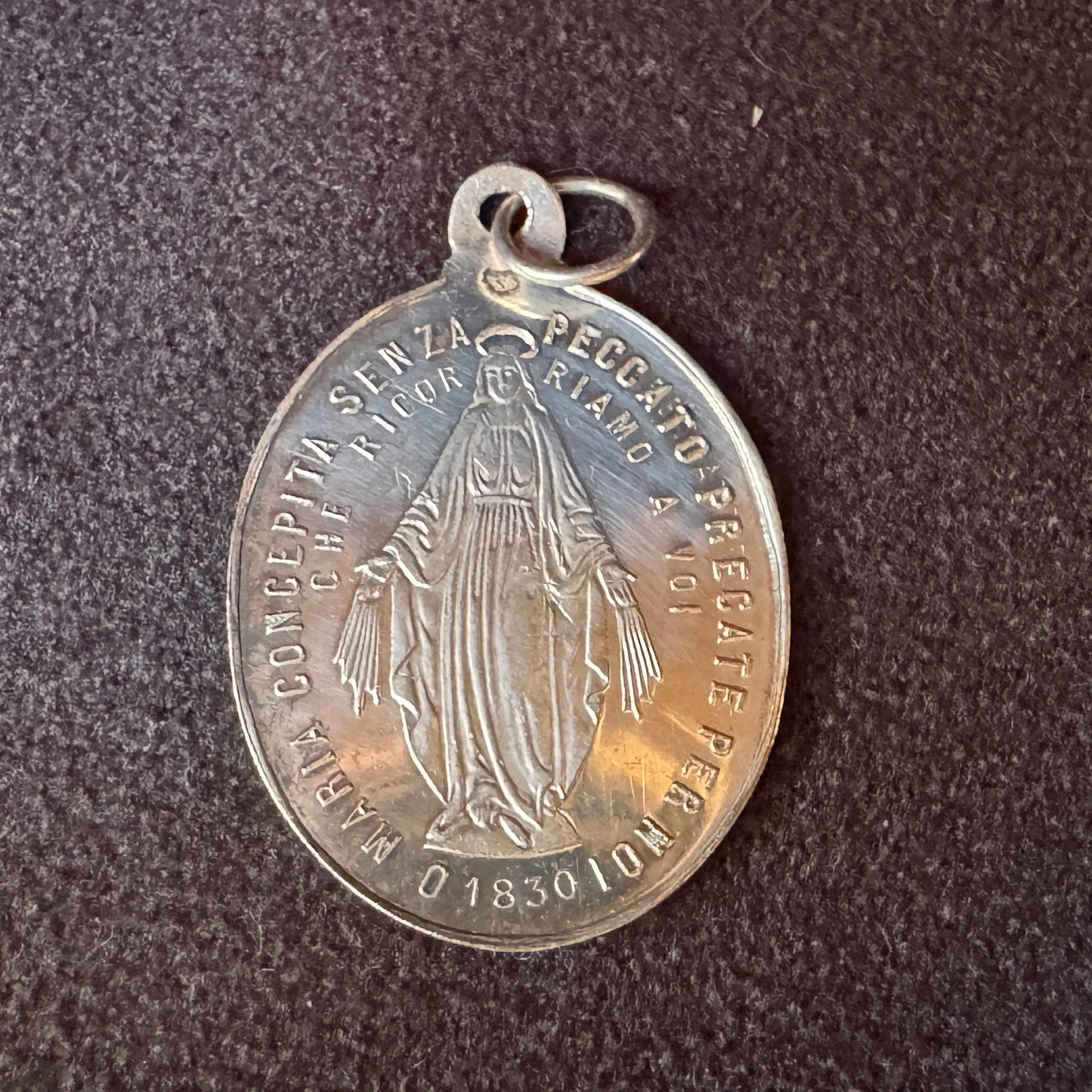 Médaille religieuse ancienne en argent « Pius IX »