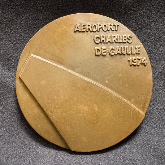 Médaille artistique en bronze « aéroport de Paris 1974 » - par emile gilioli