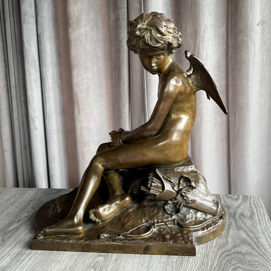 Sculpture en bronze XIXeme Susse frères - « amour boudeur » par Alfred Boucher (1850-1934)