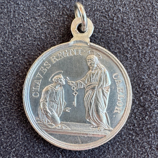 Médaille religieuse XIXeme « Saint Pierre - Pie IX »