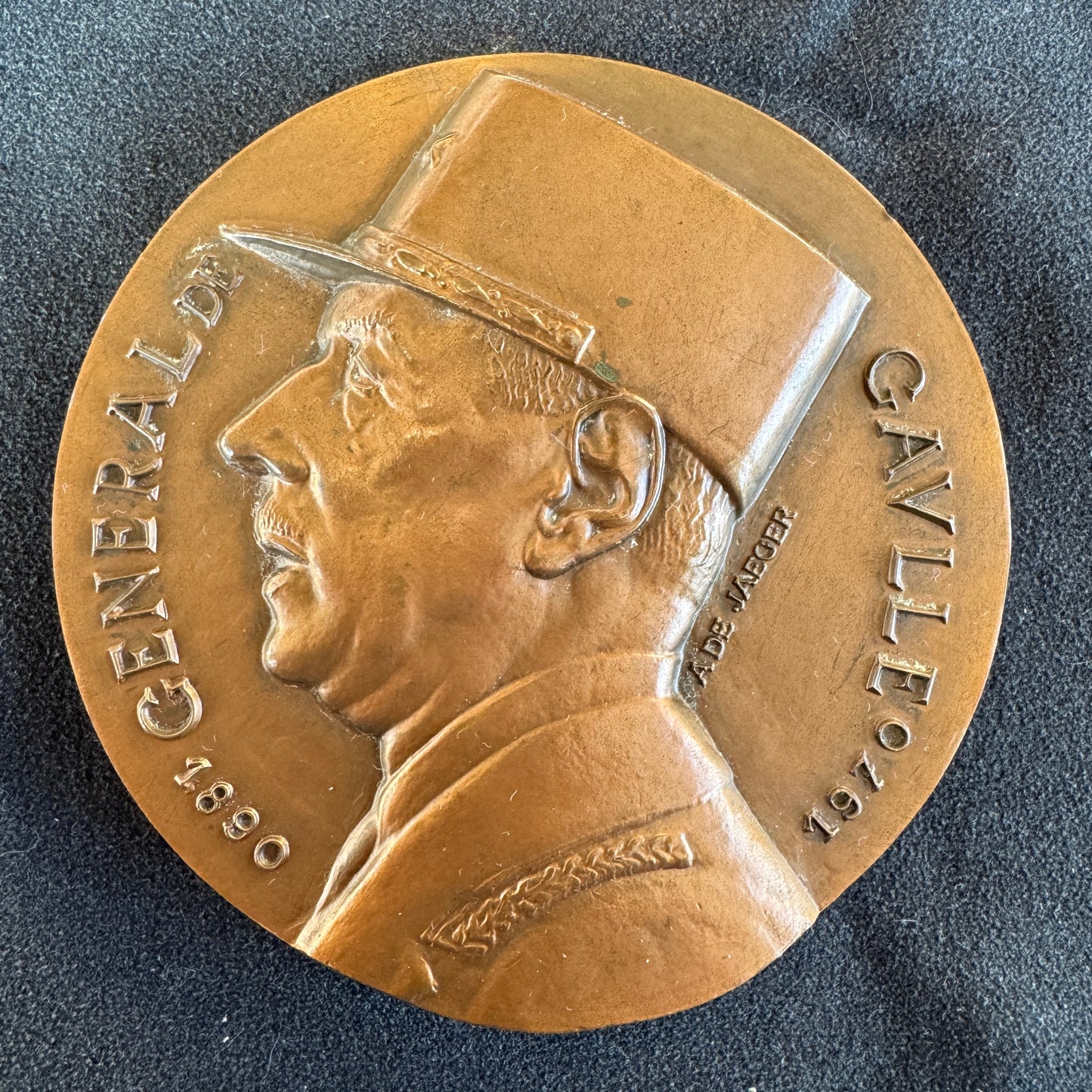 Médaille artistique en bronze « mémorial du général De Gaulle » - par De Jaeger