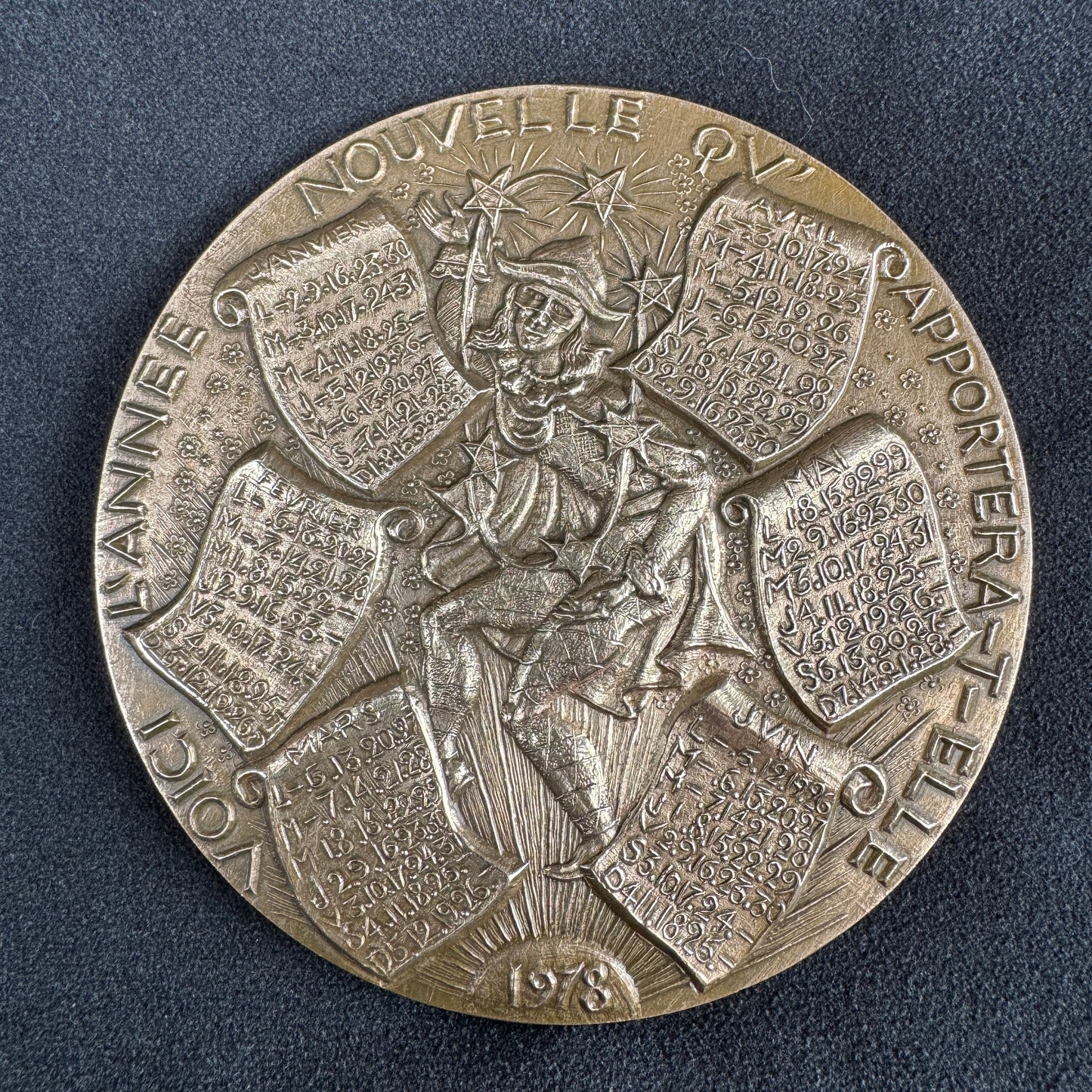 Médaille artistique en bronze « calendrier 1978 » - par R. Tschudin