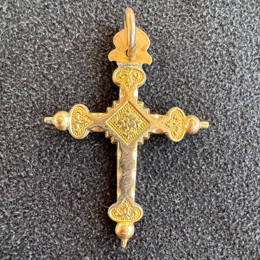 Croix de jeannette XIXeme - plaqué or