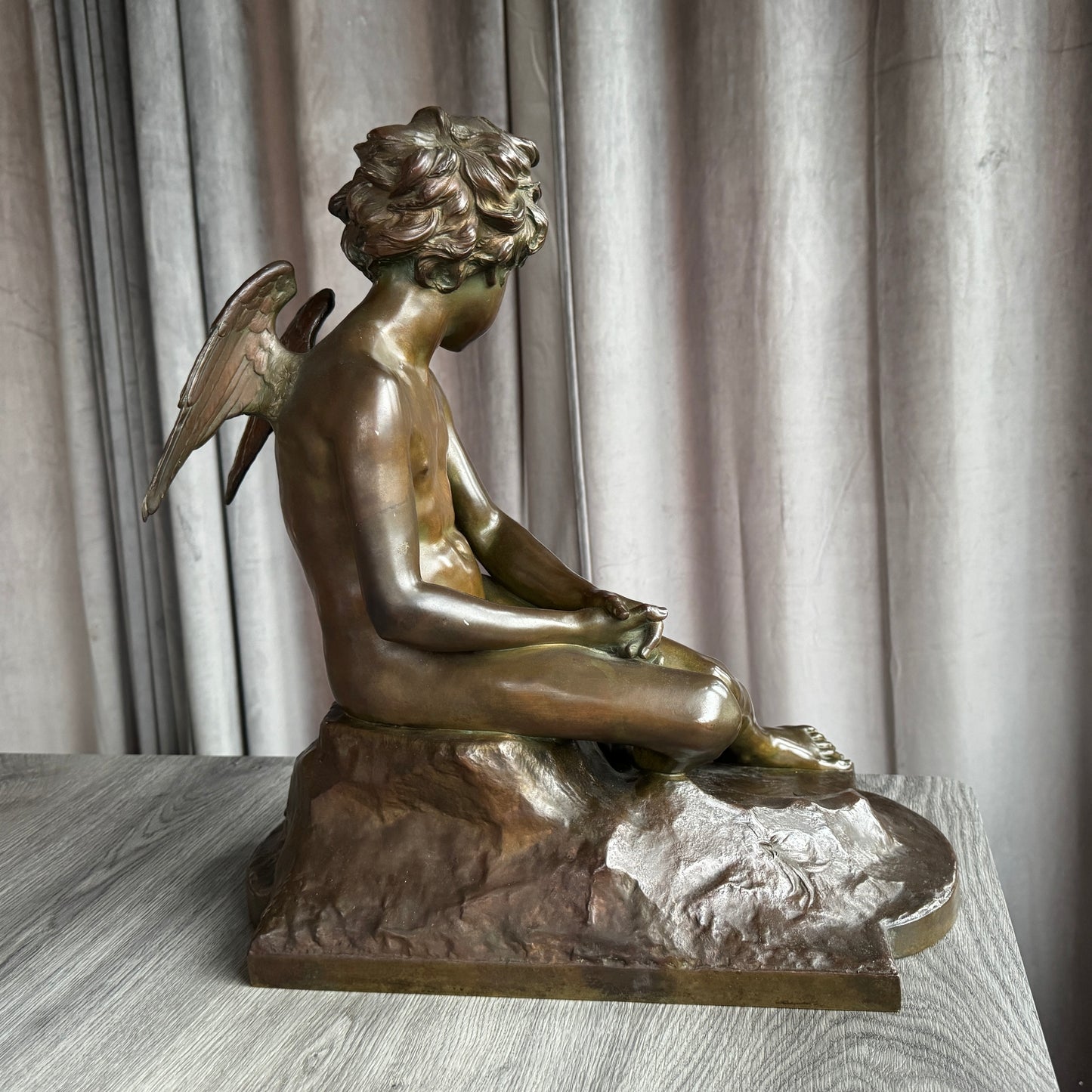 Sculpture en bronze XIXeme Susse frères - « amour boudeur » par Alfred Boucher (1850-1934)